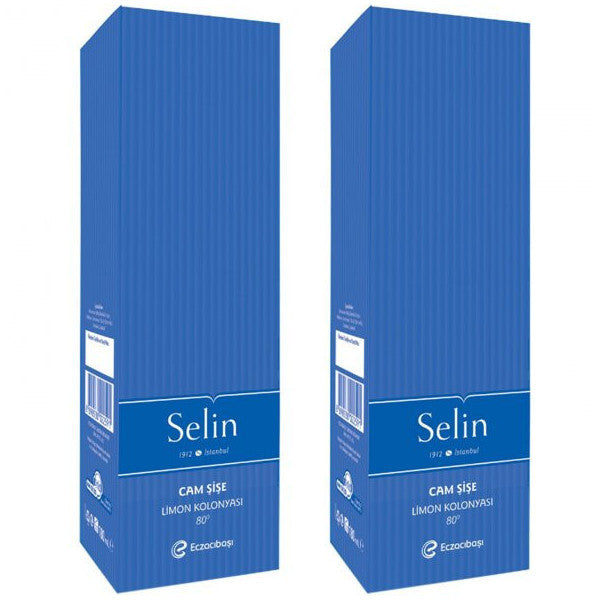 Selin Lemon Cologne Glass Bottle 180 Ml 2 Pieces