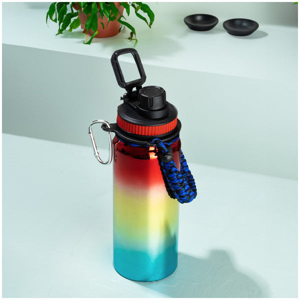 Cooker 1395-3 Stainless Steel Leakproof Double Layered Tea Coffee Thermos With Carrying Strap Red 700 Ml