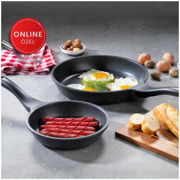 Schafer Famos Cast Iron Pan Set 2 Pieces-Grey