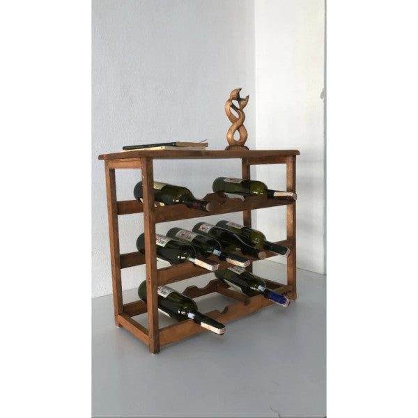 Galeriist Wooden Antique 3 Tier Wine Rack And Bottle Holder Wine Rack Mini Bar Shelf