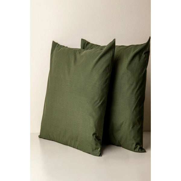 Zippered 2-Piece Khaki Green Pillowcase 50X70 Cm