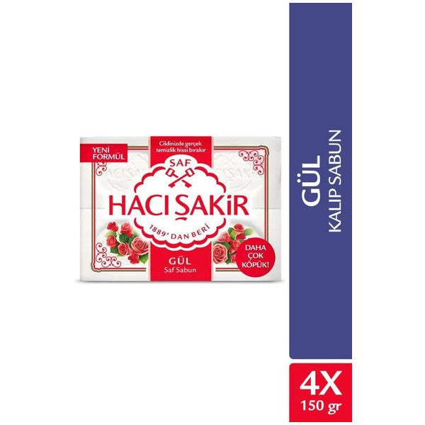 Hacı Şakir Rose Bath Soap Bar 4 X 150 G 5 Pieces