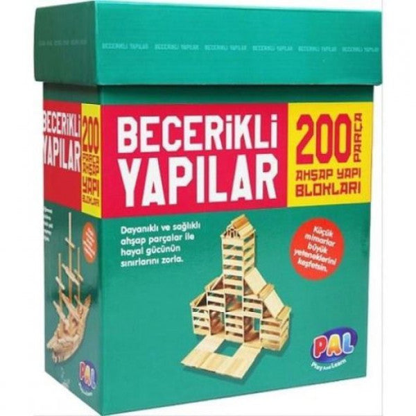 Crafty Buildings 200 Pieces (Wooden Building Blocks) Original Game