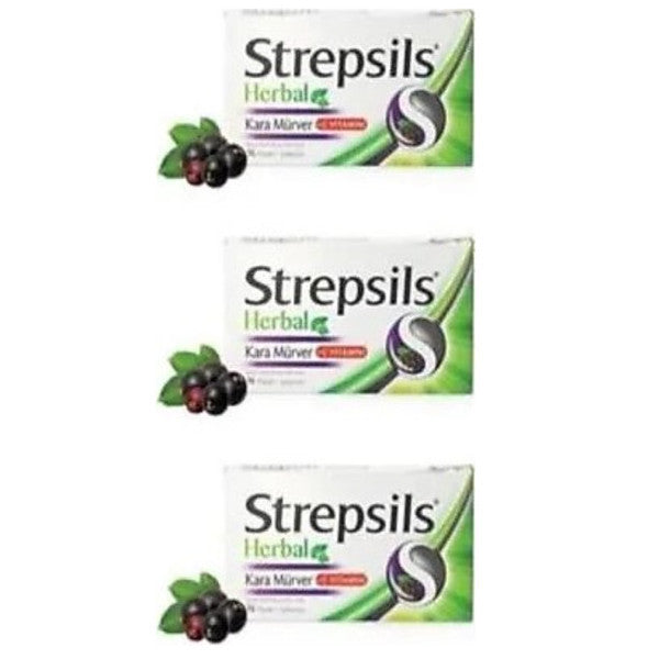 Strepsils Herbal Black Elderberry And Vitamin C 16 Pastilles 3 Pieces