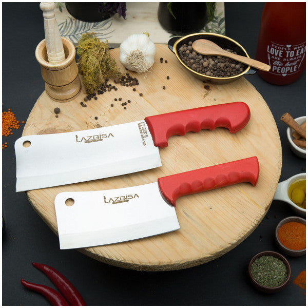 Lazbisa Kitchen Knife Set Meat Bone Mincing Cleaver Set Of 2