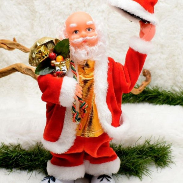 Santa Claus with Animated Hat Santa Claus Christmas Ornament