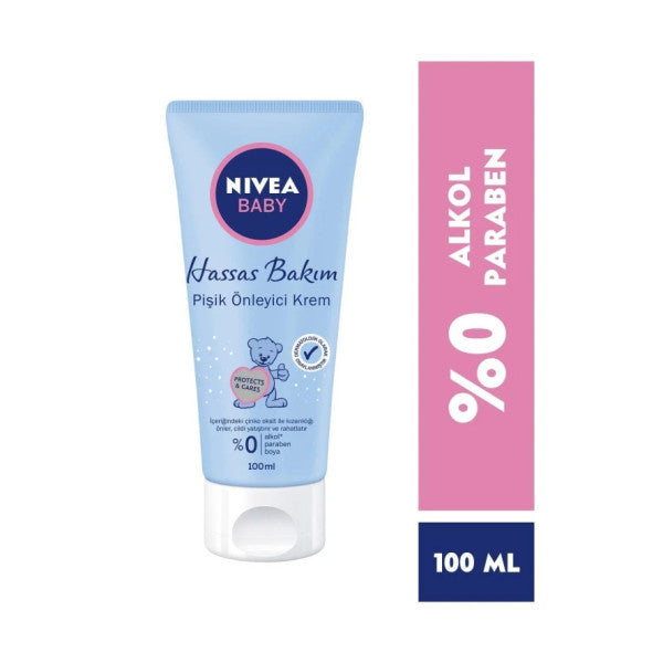 Nivea Baby Diaper Rash Cream 100Ml, Sensitive Baby Skin, Baby Care, Alcohol-Free, Paraben-Free