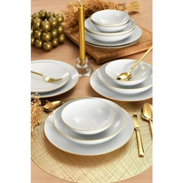 Güral Porselen Atina 24 Piece Gold Dinner Set For 6 Persons