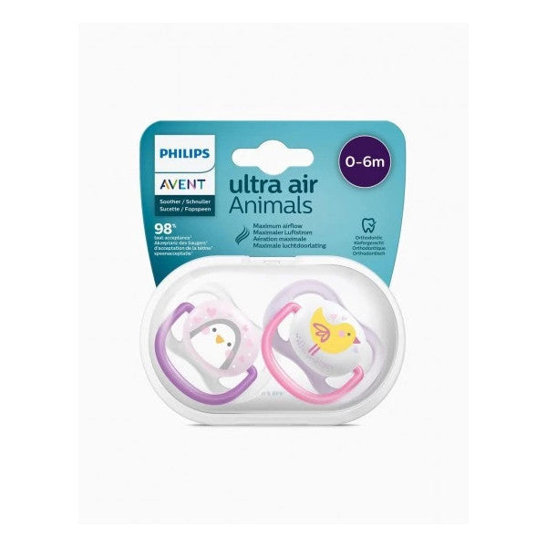 Philips Avent Ultra Air Animals 2-Piece Pacifier 0-6 Months - Girl