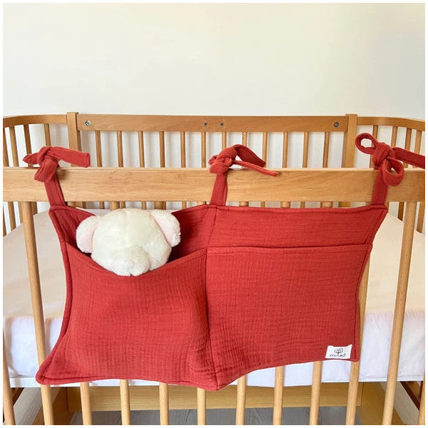 Pamuka Muslin Crib Organizer-Cinnamon