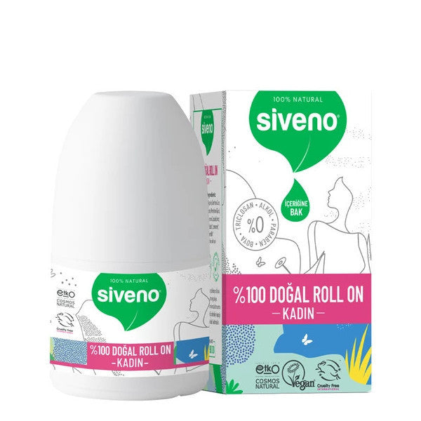 Siveno 100% Natural Roll-On Deodorant For Women Sweat Odor Preventive Herbal Non-Staining Vegan 50 Ml