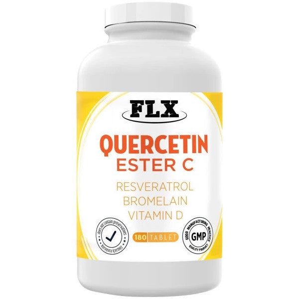 Flx 180 Tablets Quercetin Quercetin Rutin Magnesium Ester Vitamin C Vitamin D Resveratrol Bromelain Complex