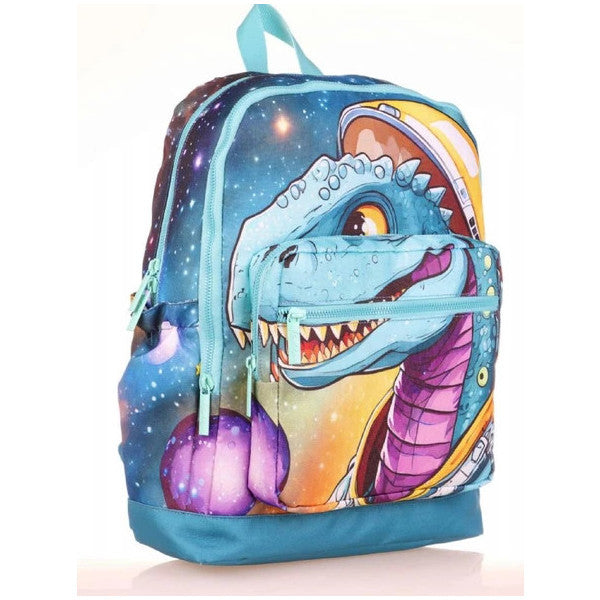 Kaukko Kids Turquoise Dinosaur Boy School Backpack