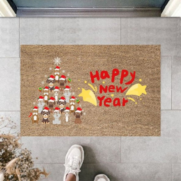 طباعة Dormot Home الحديثة - سنة جديدة سعيدة 5 - ممسحة ترحيب