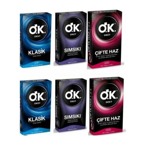 Okey Classic 20 Pack + Double Pleasure 20 Pack + Tight 20 Pack Condom