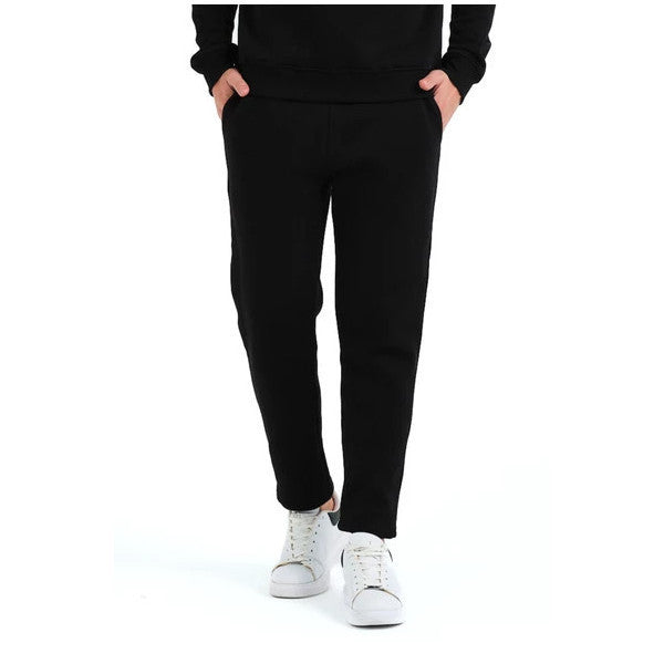 Justever Relaxed Fit Brushed Fleece Lined Black Men's Sweatpants - Atlas