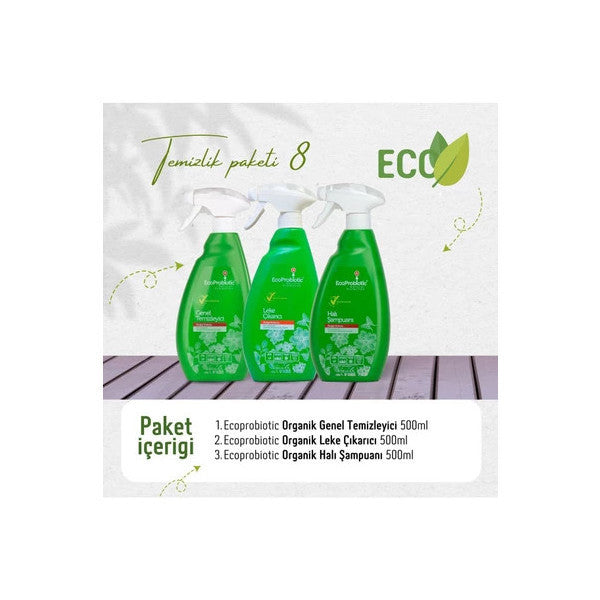 Ecoprobiotic Advantageous 3-Pack Organic Cleaning Products, Multi-Purpose Cleaners