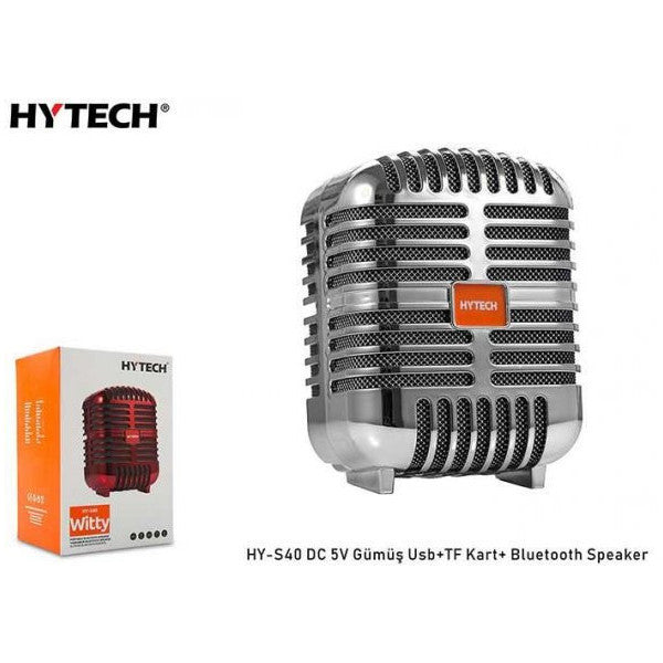 Hytech Hy-S40 Dc 5V Bluetooth Speaker Silver Usb+Tf Card