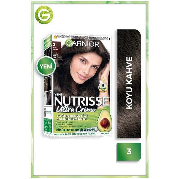 Garnier Nutrisse Intense Nourishing Permanent Cream Hair Dye 3 Dark Brown