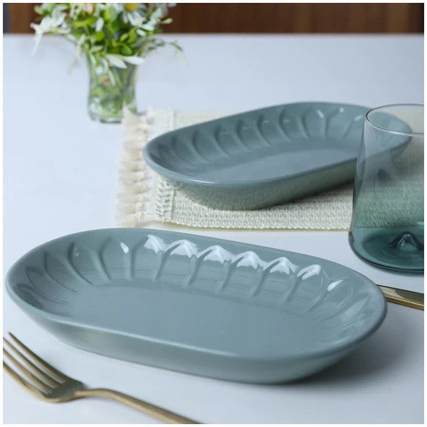 Keramika Green Almond Boat Plate 25 Cm 2 Pieces 326