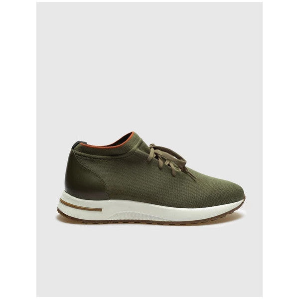 Milano Knitted Khaki Lace-Up Men's Sneakers