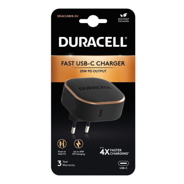 Duracell 20W Pd Charging Head 1Xusb-C - Black