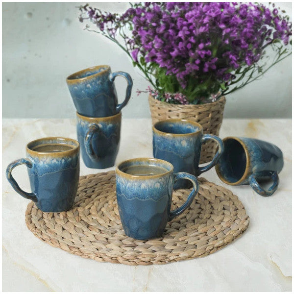 Keramika Shizen Blue Organic Mug 10 Cm 6 Pieces Q39