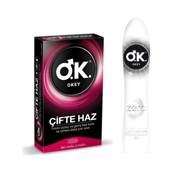 Okey Double Pleasure 10 Condoms + Zero Lubricating Gel 100 Ml