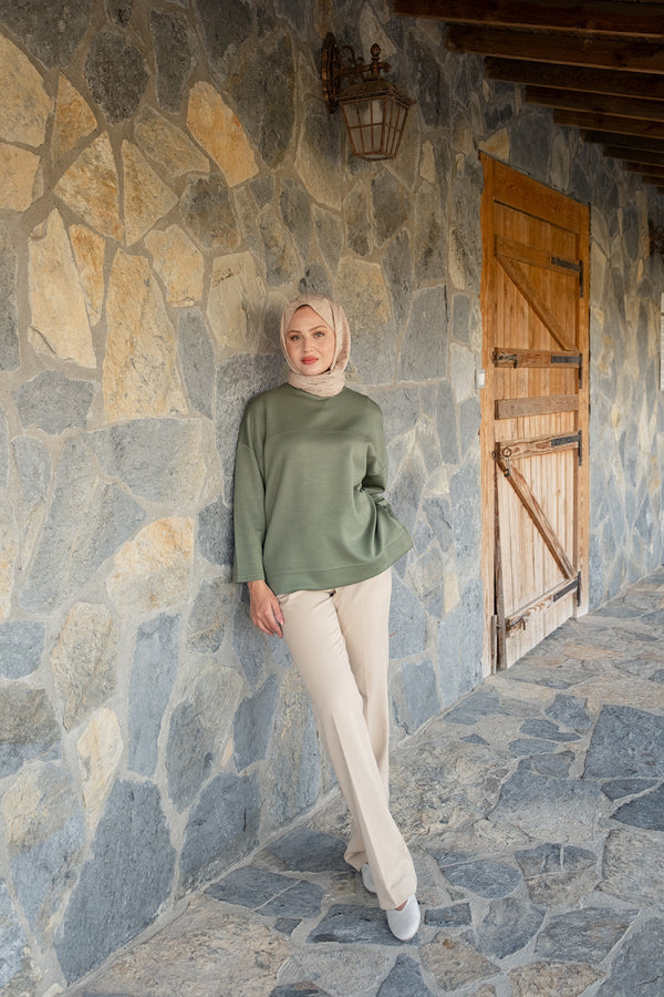 Oval Cut Tunic – Green