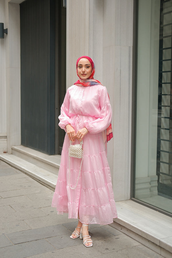 Lined Tulle Dress Pink