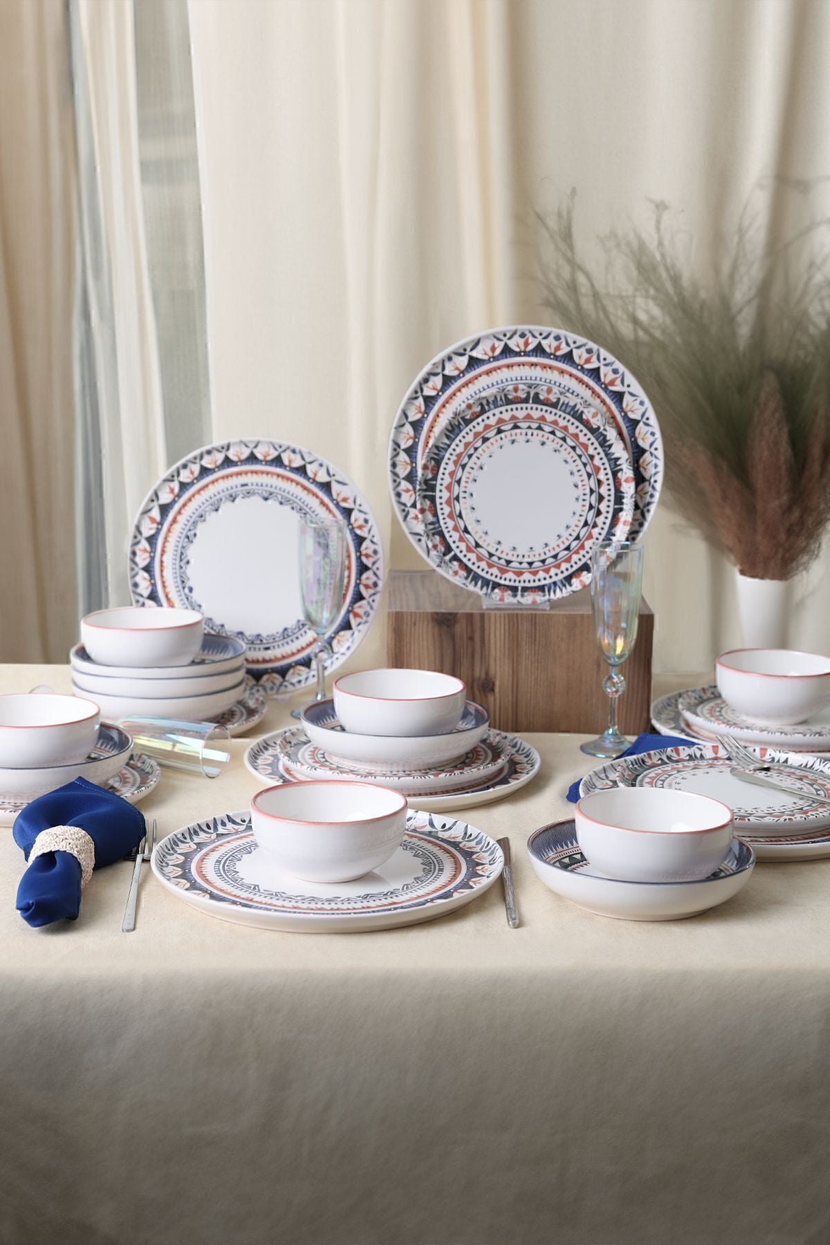 Keraart Ethnic 24-Piece Dinner Set For 6 People 21616-17-28-24