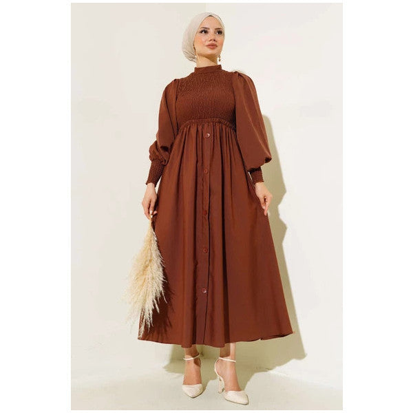 Front Gipel Dress Chestnut