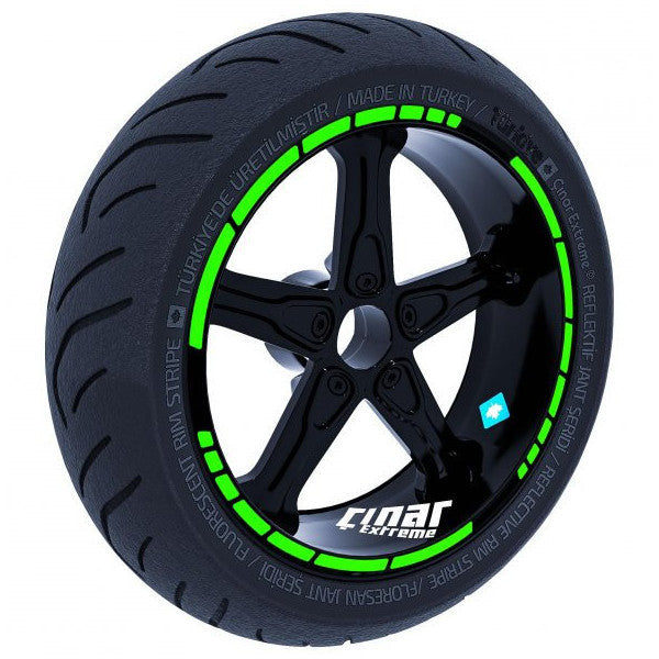 Fluorescent Green Moto Gp Style Rim Strip Sticker Çınar Extreme