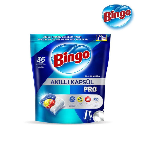 Bingo Smart Capsule Pro Dishwasher Detergent Tablets 36 Pieces