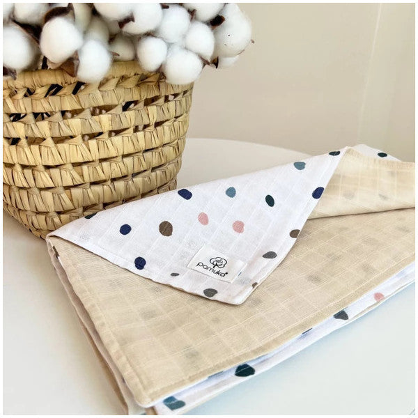 Pamuka Double-Sided Muslin Blanket-Polka Dot