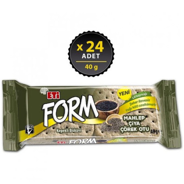 Eti Form Whole Wheat Biscuits With Mahlep, Çiya And Black Cumin 40 Gx 24 Pieces