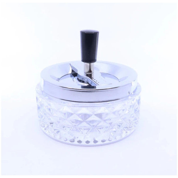 Hauser Push-Twist Clear Glass Ashtray