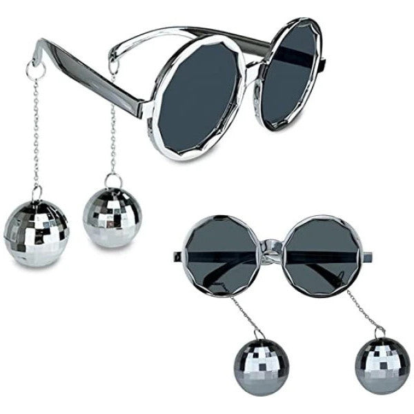 Disco Ball Earring Party Glasses Silver Color