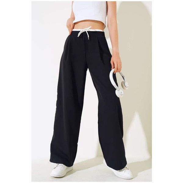 Waist Garnish Trousers Black