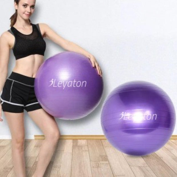 Leyaton Purple 65 cm Pilates Ball Büyük Boy Kalın Yoga Pilates Top