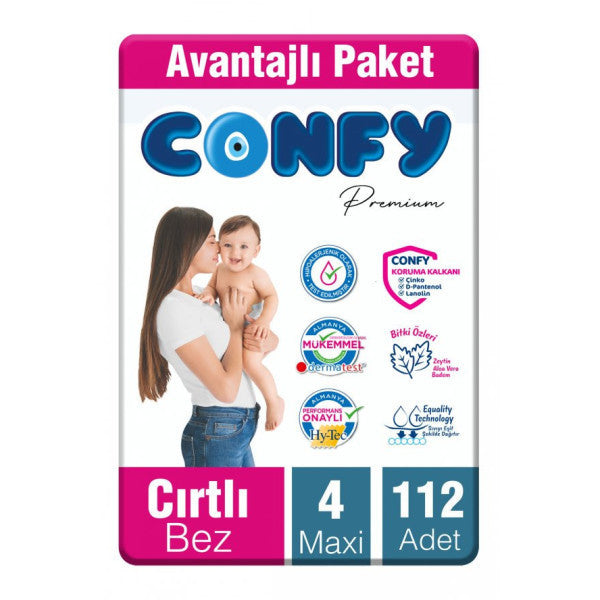 Confy Premium Number 4 Diaper Maxi 7 - 14 Kg 112 Pieces