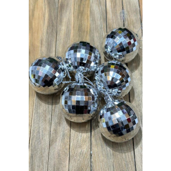 Beysüs Christmas Pine Tree Ornament Disco Ball Look 5 Cm 6 Pieces