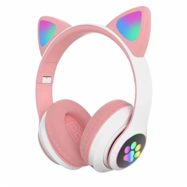 Karler Stn-28 Cat Ear Led Lighted Wireless Bluetooth Headset With Micron Memory Card Port