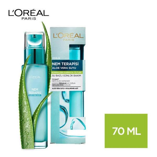 L'oréal Paris Moisture Therapy Aloe Vera Juice, Moisturizing And Refreshing Cream, Normal To Combination Skin 70Ml