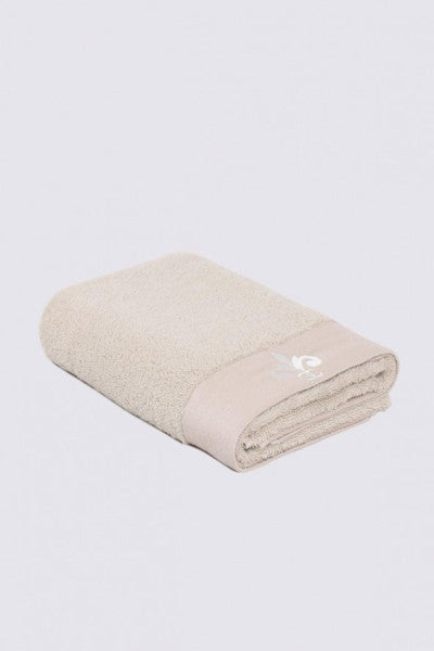 Ecocotton Beyzade Bath Towel 100 Organic Cotton Embroidered Beige 80X150 Cm