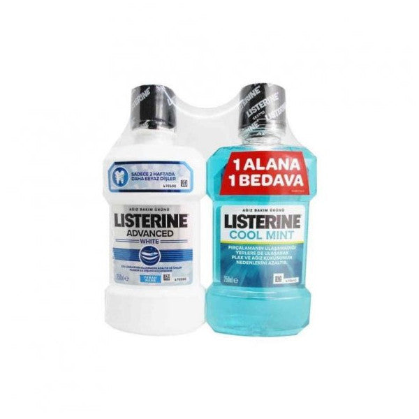 Listerine Advanced White 250 Ml + Cool Mint 250 Ml Gift