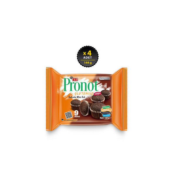 Eti Pronot Gluten-Free Cocoa Mini Cake 144 Gx 4 Pieces