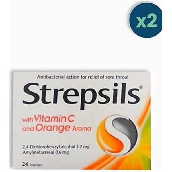 Strepsils Vitamin C And Orange Flavored 24 Pastilles 2 Pieces