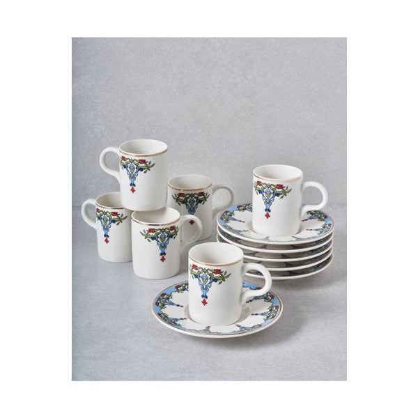 Gural Porcelain Nostalgia Coffee Cup Set 12 Pieces