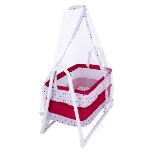 Chubby Baby Luxury Rocking Tulle Portable Basket Crib Red